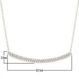 14k White Gold 0.30ctw Diamond Double Row Curved Bar Pendant Layer Necklace - White