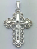 925 Sterling Silver Christian Jesus Christ Catholic Crucifix Cross Pendant 1.2"