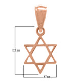 14k Rose Gold Jewish Star of David Charm Pendant 0.4 gram - Rose