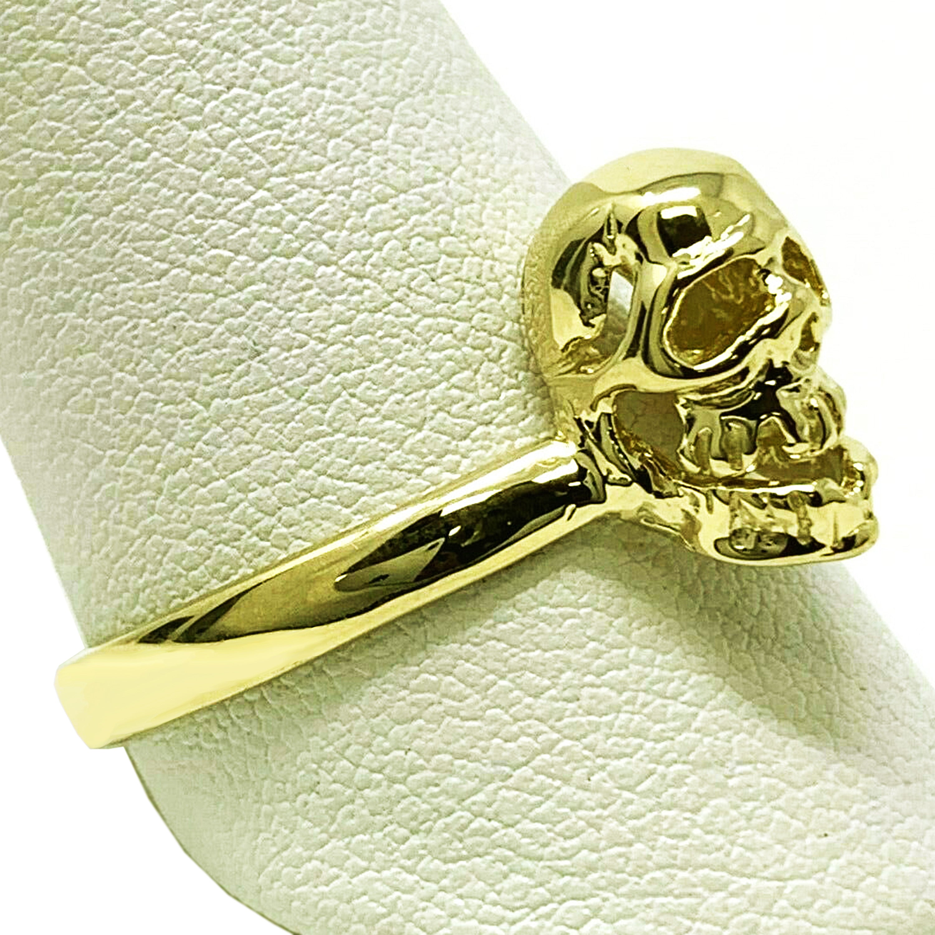 14k Yellow Gold Solid Skull Ring Size 12.5 - Yellow,Ring Size 12.5