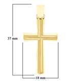 Italian 14k Yellow Gold Hollow 3D Cross Charm Pendant 1.5" 2.1 grams