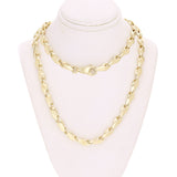 10k Yellow Gold Fancy Link Chain Necklace 16" 5.82mm - Yellow,16"