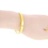 Italian 14k Yellow Gold Hollow Greek Key Design Bangle Bracelet 7" 6mm 5.1 grams