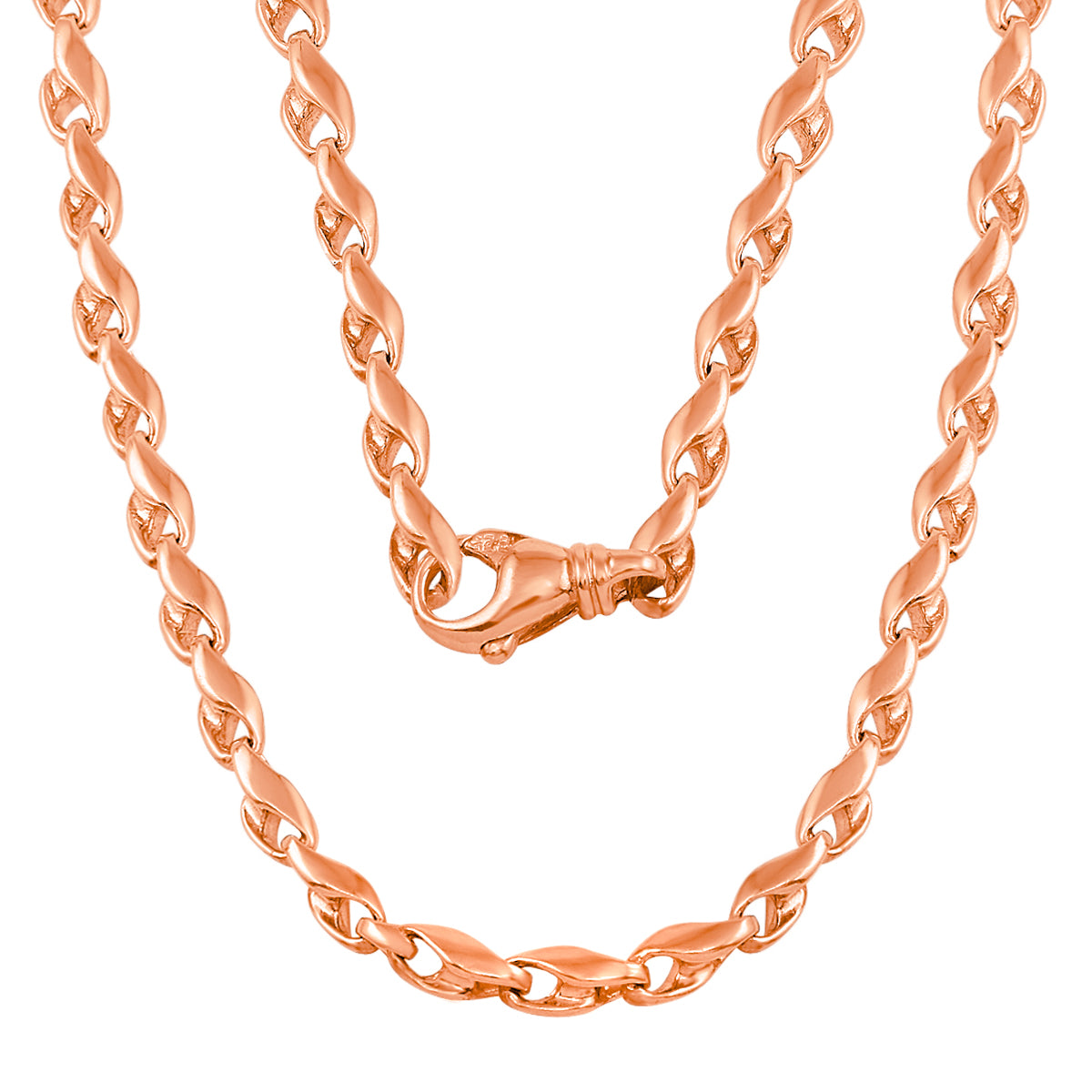 10k Rose Gold Fancy Link Chain Necklace 30" 5.82mm - Rose,30"