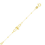 Italian 14k Yellow Gold Ball Beads & U Link Bracelet 6.75" 6mm 1.3 grams
