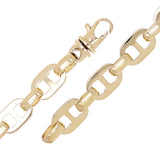 10k Yellow Gold Solid Handmade Mariner Link Chain Bracelet 8" 9.5mm 31.5 grams - Yellow,8"