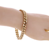 Italian 14k Yellow Gold Hollow Cuban Link Chain Bracelet 8" 7.6mm 12.4 grams