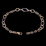 Italian 14k Yellow & White Gold Hollow Oval & Round Link Bracelet 7.25" 6mm 2g