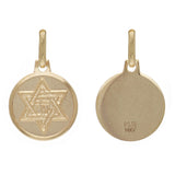 Italian 14k Yellow Gold Jewish Star of David Hebrew Chai Charm Pendant 1.4 grams