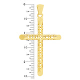 14k Yellow Gold 3D Cross Charm Pendant 2.5" 5.4 grams - Medium