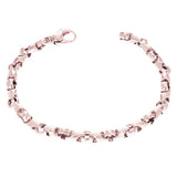 14k White Gold Handmade Solid Link Bracelet 7" 4.8mm 17.1 grams - White,7"