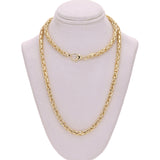 Italian 14k Yellow Gold Solid Round Byzantine Chain Necklace 22" 4.3mm 55.3 gram - 22"