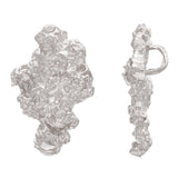 14k White Gold Solid Free Form Nugget Charm Pendant 1.1" 5 grams - White