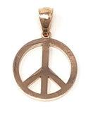 14k Rose Gold Peace Sign 22mm x 15.2mm Pendant - Rose