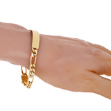 Men's 14k Yellow Gold Figaro ID Bracelet Engraveable 8" 7.9mm 21.9 grams