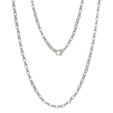 14k White Gold Handmade Fashion Link Necklace 18" 3mm 25.7grams - 18"