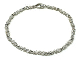 14k White Gold Nugget Bracelet 8" 4mm 10.5 grams - White,8"