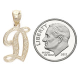 14k Yellow Gold Initial Letter D Alphabet Charm Pendant - Letter D,Yellow