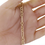 Italian 14k Yellow Gold Hollow Oval & Paper Clip Chain Bracelet 7.75" 4 grams