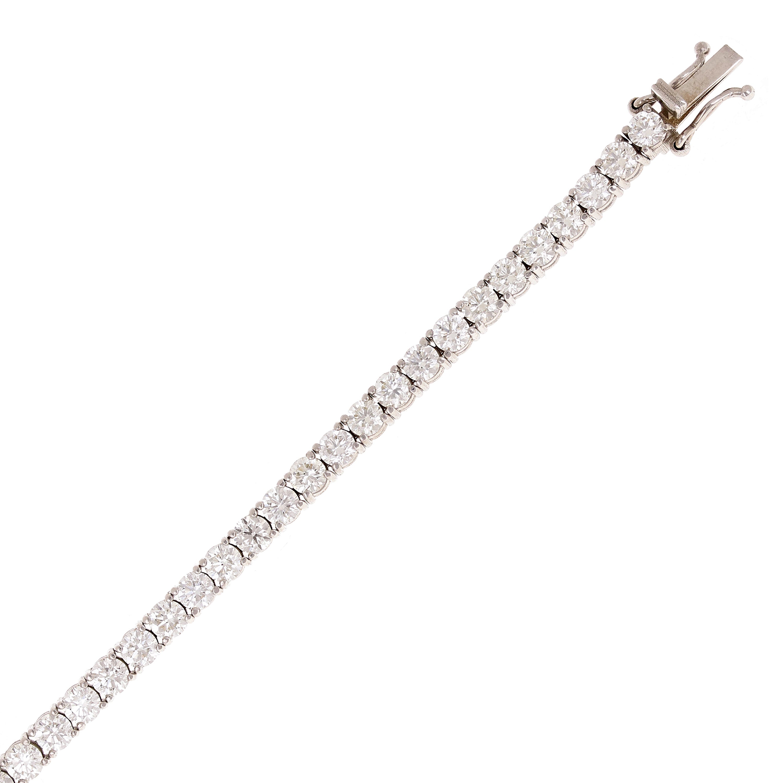 18k White Gold 7.10ctw Tennis Bracelet 7" 3.3mm 9.9 grams - 7.1ctw  9.9grams