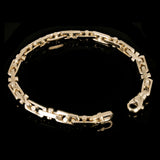 10k Yellow Gold Solid Handmade Fashion Link Bracelet 7" 6.3mm 31.5 grams - 7"