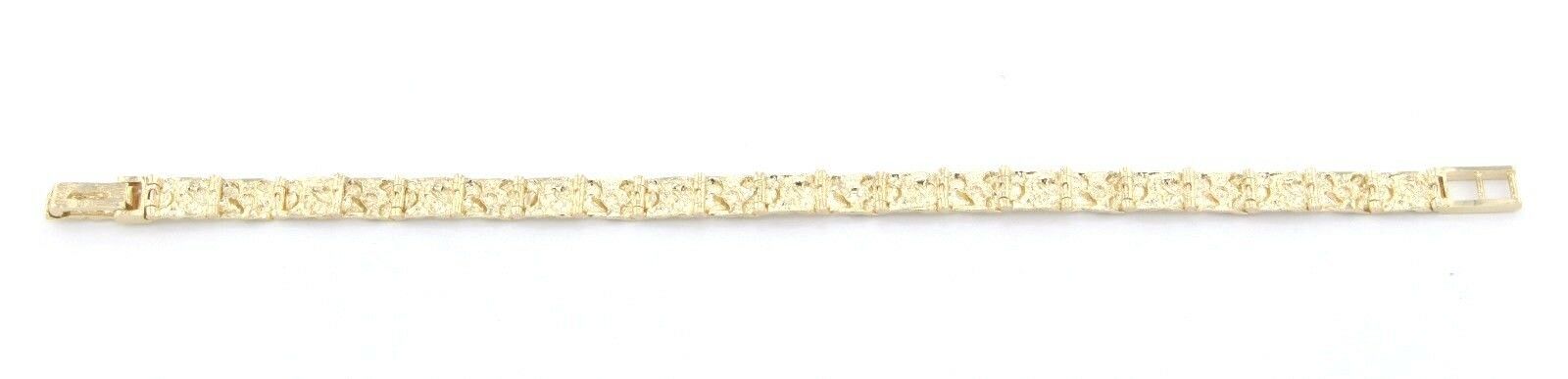 10k Yellow Gold Nugget Bracelet Adjustable 8-8.5" 7mm 15.1 grams