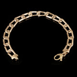 Italian 14k Yellow Gold Hollow Flat Oval Link Bracelet 7.5" 7.7mm 8.4 grams