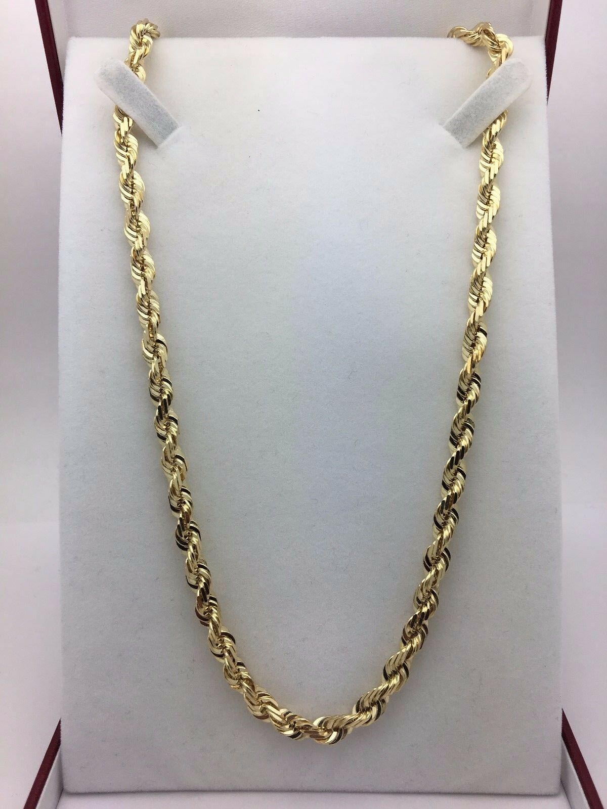 14k Yellow Gold Solid Diamond Cut Rope Chain Necklace 30"  6mm 81 grams