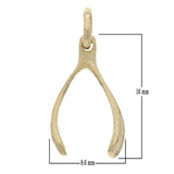 14k Yellow Gold Good Luck Wish Bone Charm Pendant 0.8 gram - Yellow