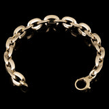 Italian 14k Yellow Gold Hollow Oval Link Bracelet 7.75" 10mm 8.5 grams