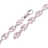 10k White Gold Solid Puffy Mariner Link Chain Bracelet 7" 11.7mm 38.7 grams - White,7" 38.7 grams