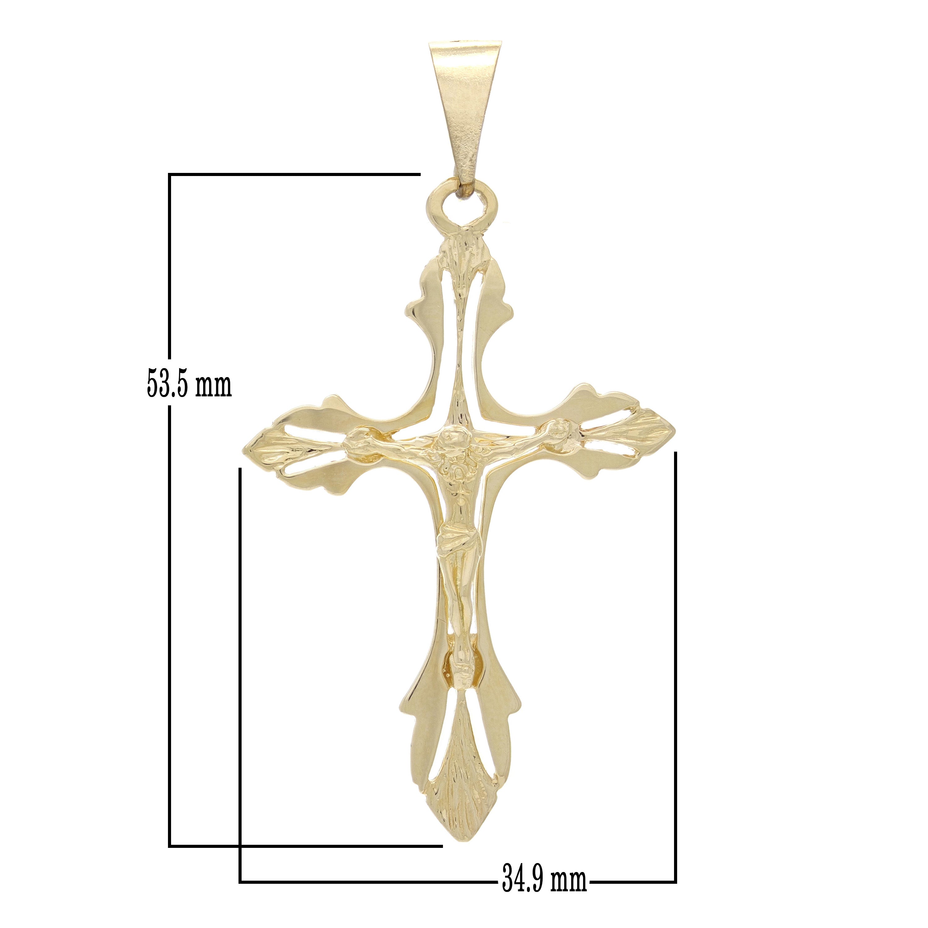 14k Yellow Gold Jesus Christ Crucifix Religious Cross Charm Pendant 6.2 grams - Yellow