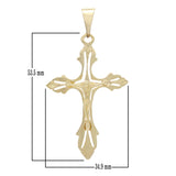 14k Yellow Gold Jesus Christ Crucifix Religious Cross Charm Pendant 6.2 grams - Yellow