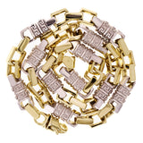 14k Two Tone Gold Solid Handmade Greek Key Link Necklace 11mm 24" 275.4 grams - 24" 275.4 grams