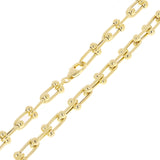 Italian 14k Yellow Gold Semi-Solid U-Link Chain Necklace 17" 6mm 13 grams - 17" 6mm 13.1 grams