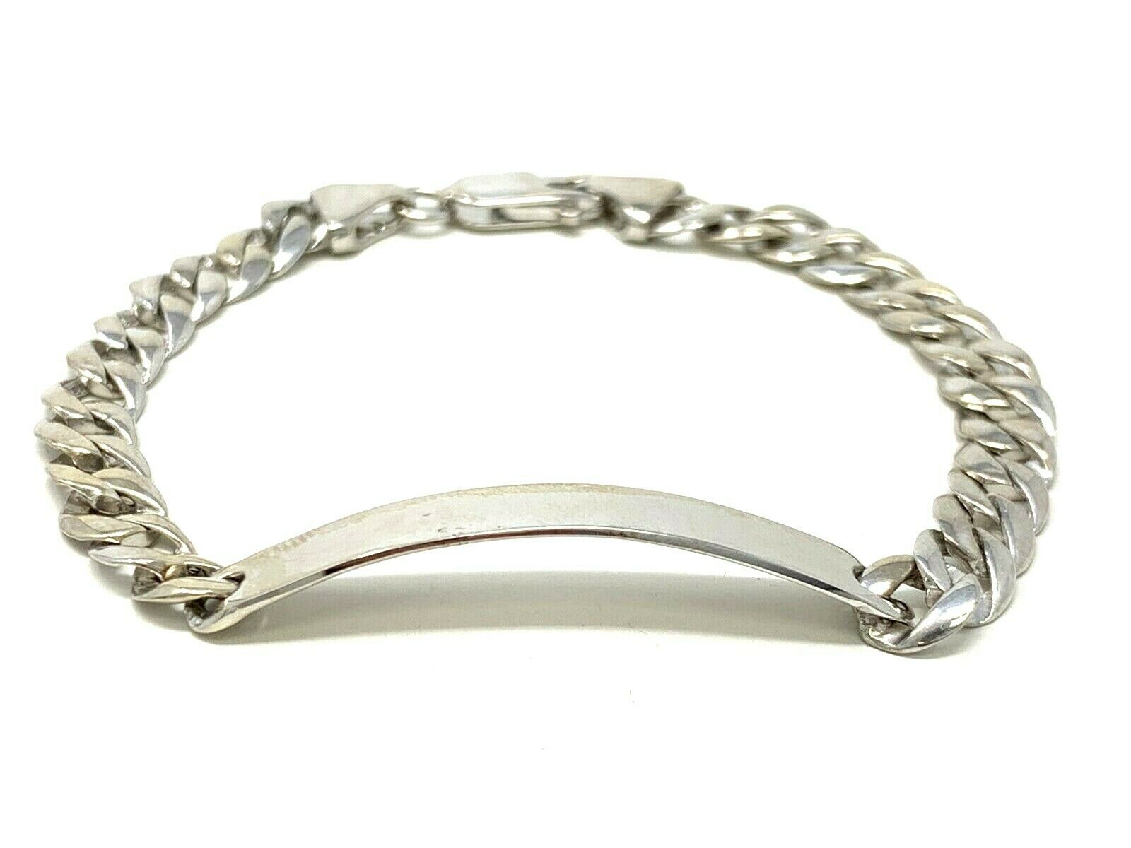 14k White Gold Child Baby Boy Kid Flat ID Cuban Bracelet 6" 7.3 grams