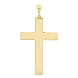 Italian 14k Yellow Gold Hollow Plain 3D Cross Charm Pendant 1.7" 2.8 grams