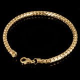Italian 14k Yellow Gold Diamond Cut Franco Chain Bracelet 4.5mm 8.5" 23.8 grams - 4.5mm 8.5" 23.8 grams