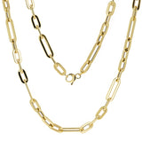 Italian 14k Yellow Gold Paper Clip Link Chain Necklace 18" 6.4mm 10 grams