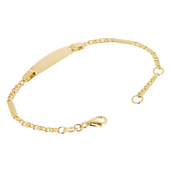 Italian 14k Yellow Gold Engravable Baby Kids ID Mariner Bracelet 5.5