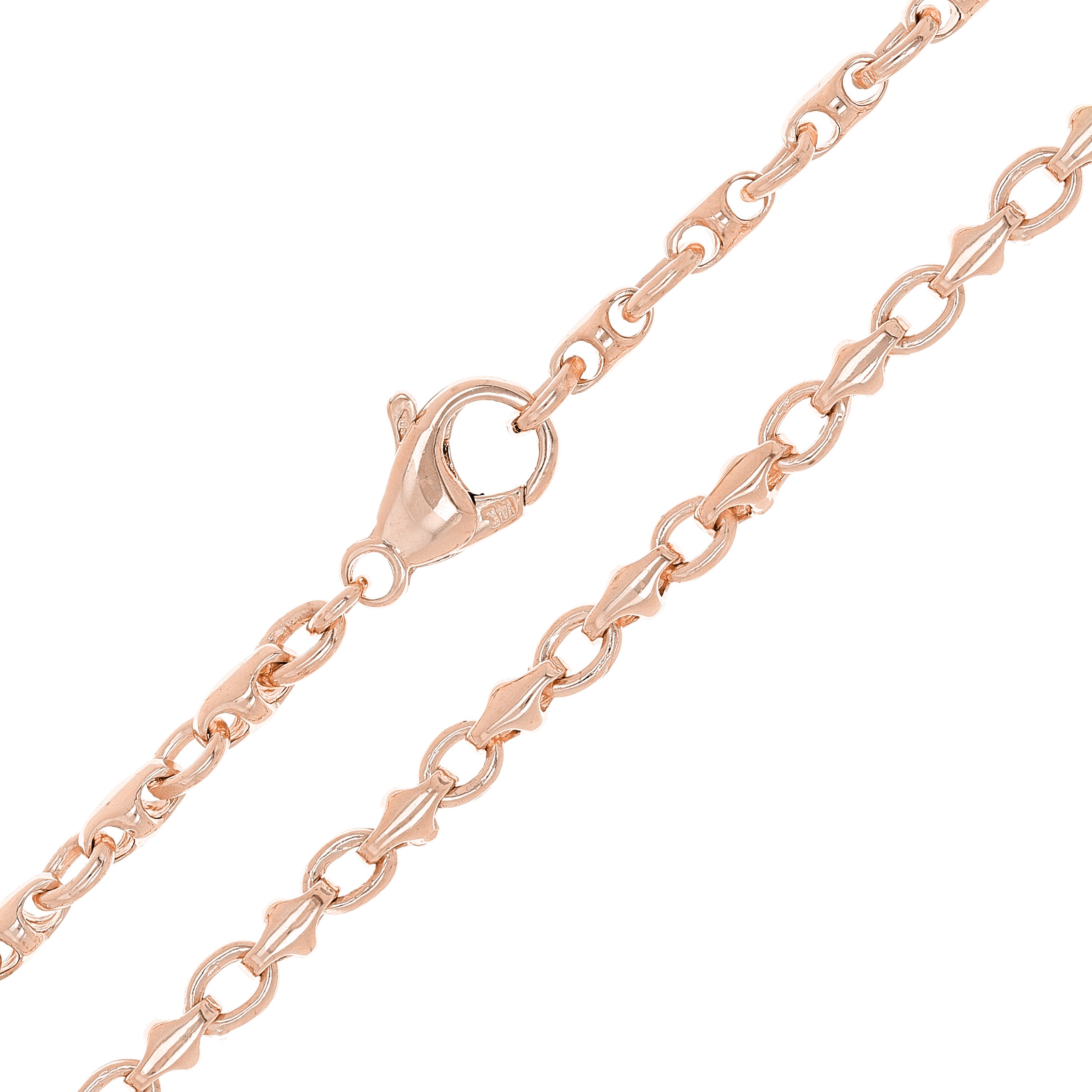 14k Rose Gold Handmade Fashion Link Necklace 27" 4mm 33.7 grams - Rose,27"