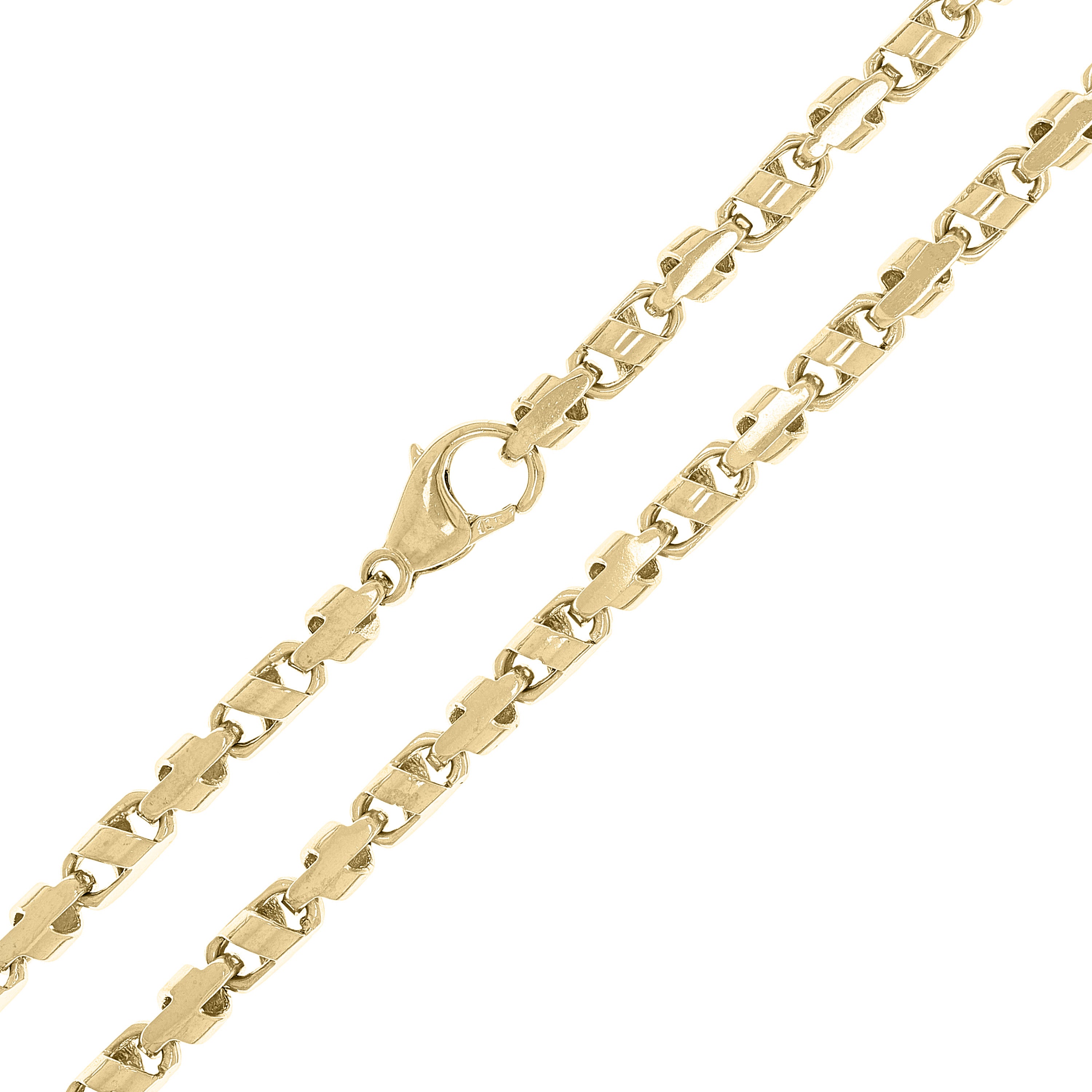 14k Yellow Gold Handmade Fashion Link Necklace 30" 4.5mm 52.7 grams - Yellow,30"