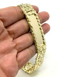 Men's 14k Yellow Gold Nugget ID Bracelet 8.25" 18.75mm 58.7 grams