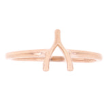 14k Rose Gold Lucky Wishbone Stackable  Ring 1.5 grams Size 6.5 - Rose