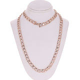 10k Rose Gold Solid Flat Cuban Link Chain Necklace 18" 6.3mm 25 grams - Rose,18"