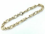 14k Yellow Gold Handmade Fashion Link Bracelet 8.5" 6.9mm 28.3 grams
