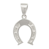 14k White Gold Solid Small Horse Shoe Charm Pendant 0.9 grams - White