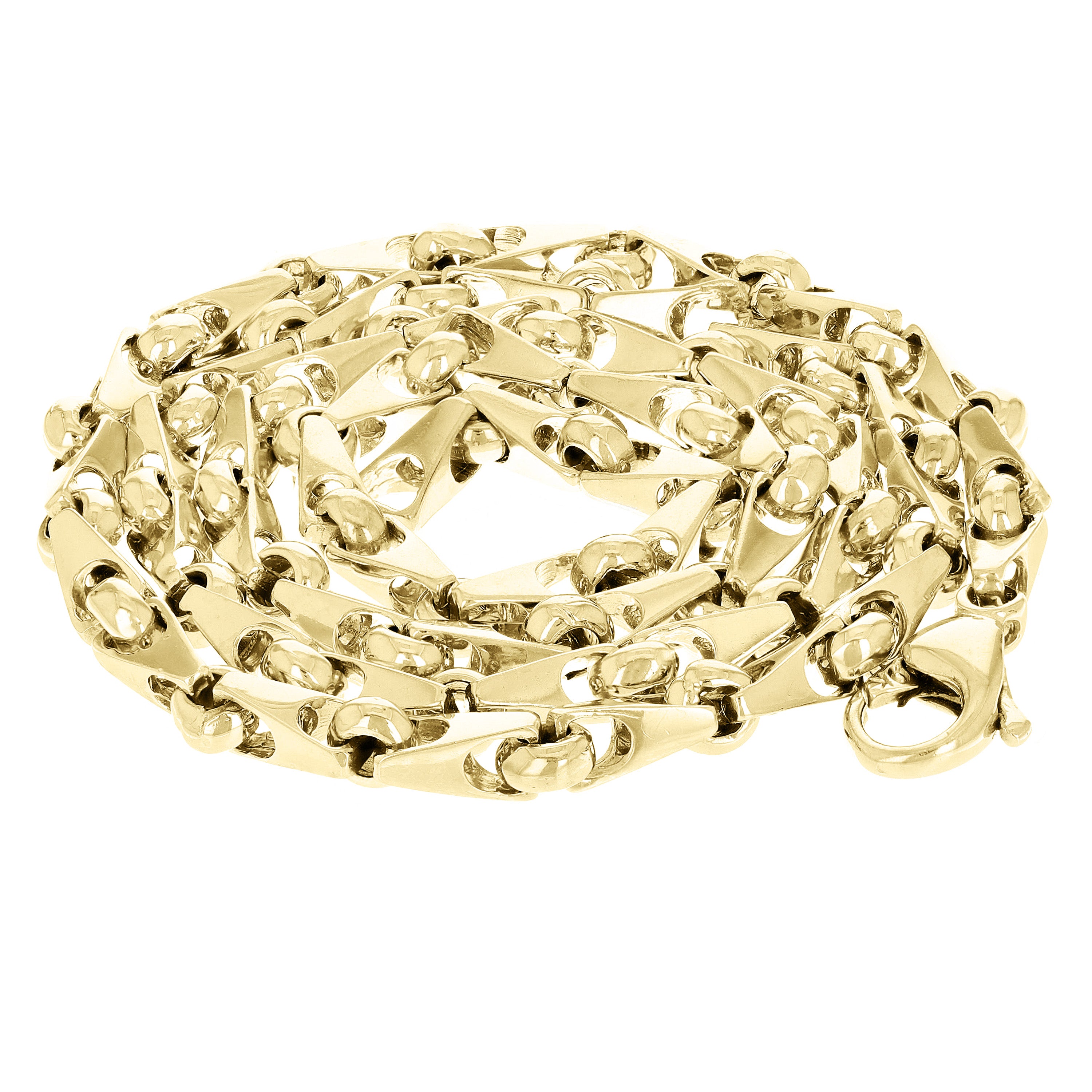14k Yellow Gold Handmade Fashion Link Necklace 18" 4.5mm 30.6 grams - Yellow,18"