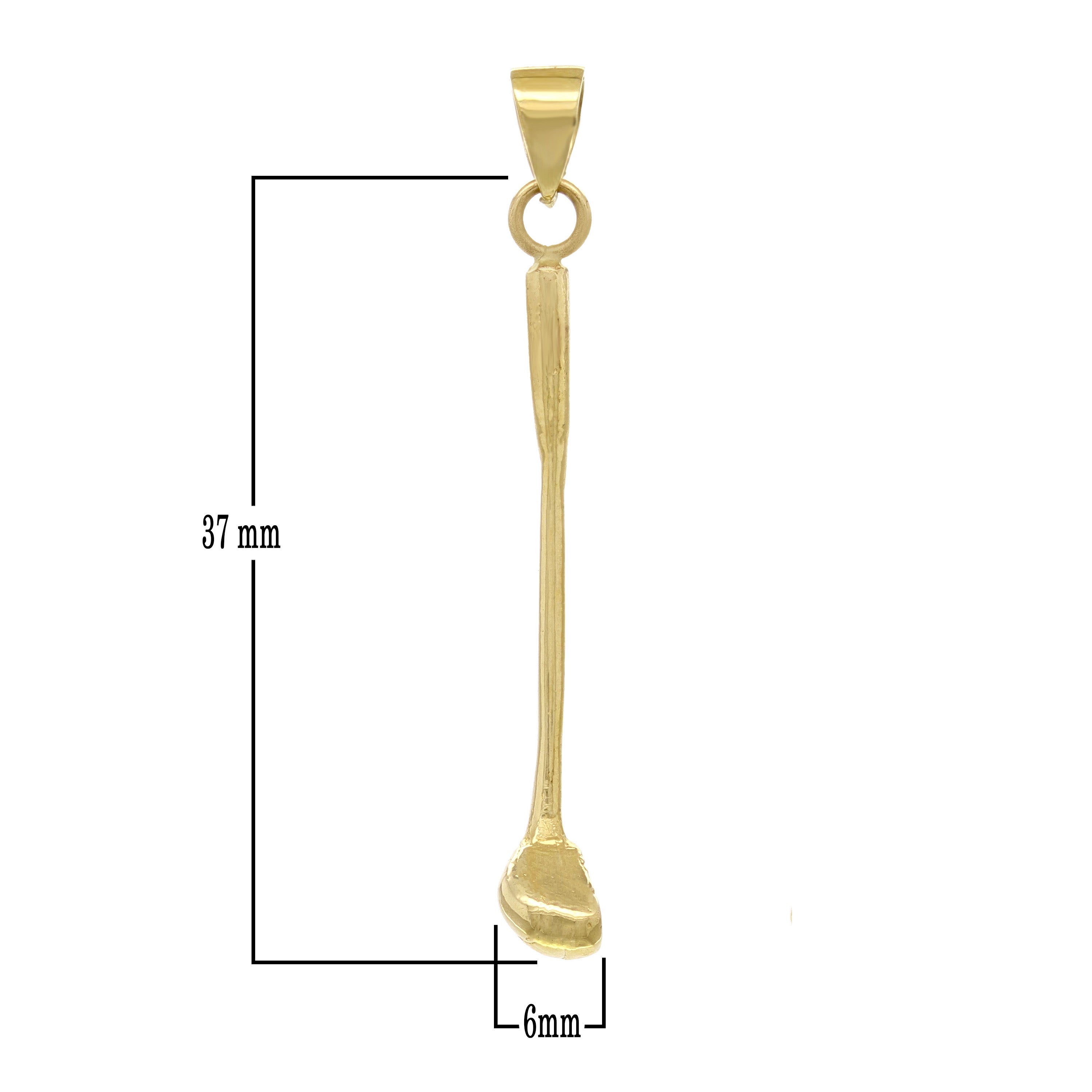 14k Yellow Gold Solid Golf Club Stick Charm Pendant 2 grams Medium - Yellow