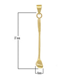 14k Yellow Gold Solid Golf Club Stick Charm Pendant 2 grams Medium - Yellow